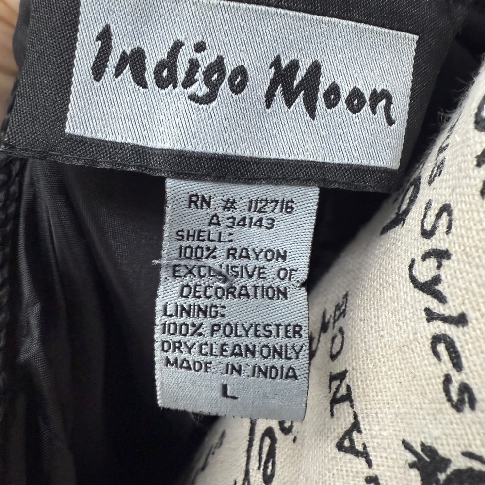 Vintage Indigo Moon Embroidered Boho Jacket Size Large - Picture 3 of 7